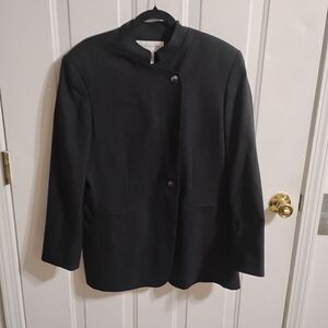 Women's Size 14 Vintage Black Wool Jones New York Coat Made In USA